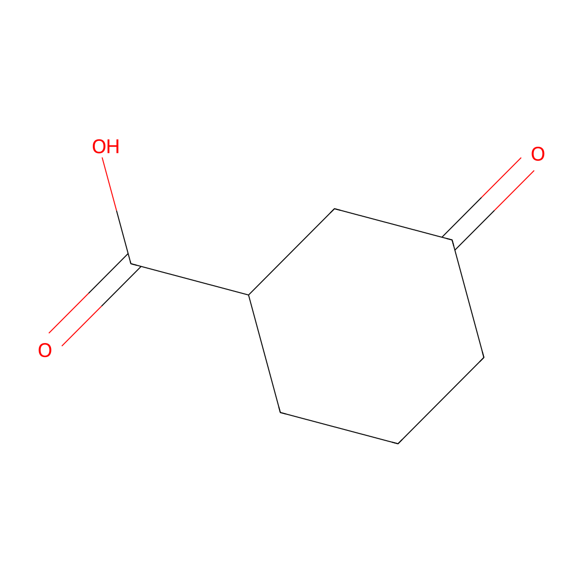 3-Oxocyclohexane-1-carboxylic acid molecular structure, CAS 16205-98-4