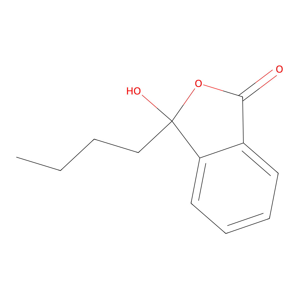 1(3H)-Isobenzofuranone, 3-butyl-3-hydroxy- molecular structure, CAS 162050-42-2