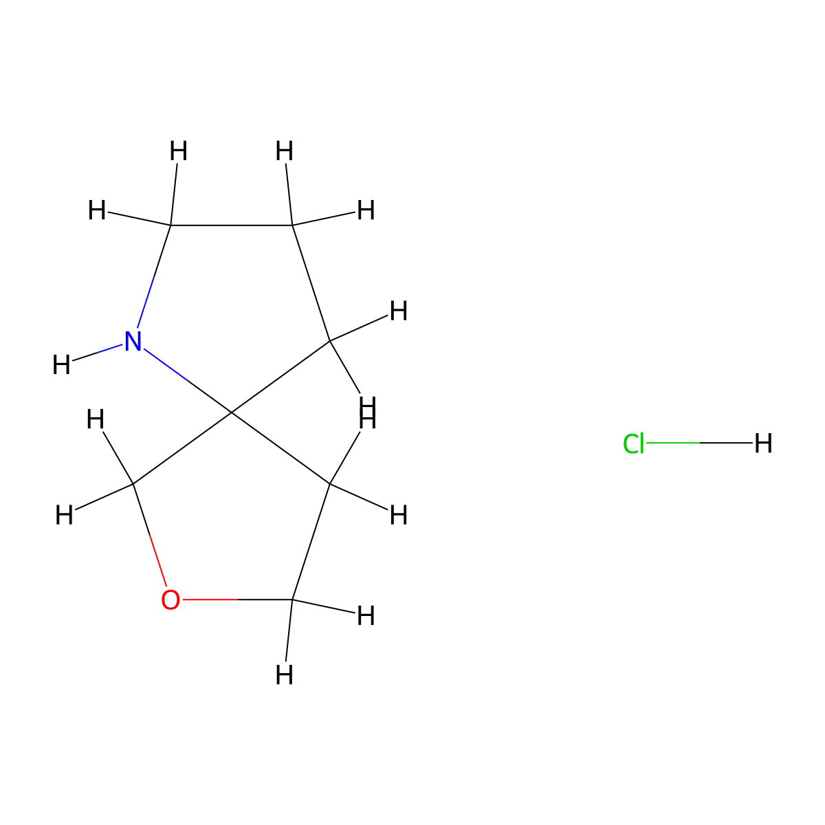 7-Oxa-1-azaspiro[4.4]nonane hydrochloride molecular structure, CAS 1620569-18-7
