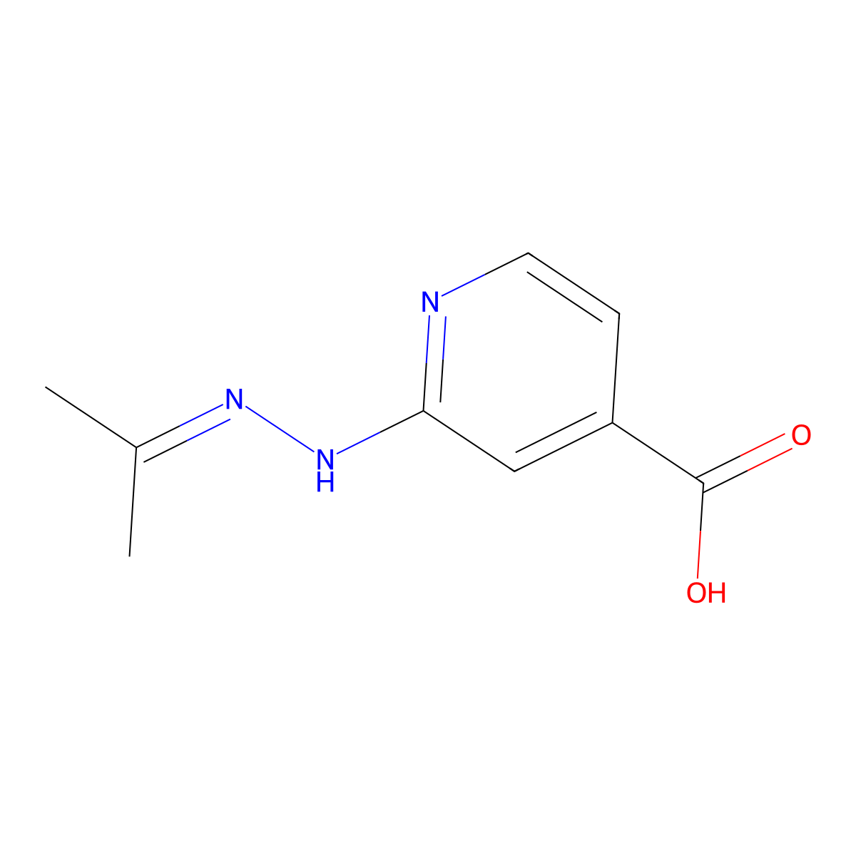 2-(2-(Propan-2-ylidene)hydrazinyl)isonicotinic acid molecular structure, CAS 1620569-20-1