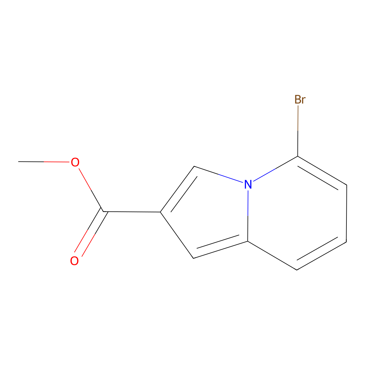 5-Bromo-indolizine-2-carboxylic acid methyl ester molecular structure, CAS 1620569-94-9