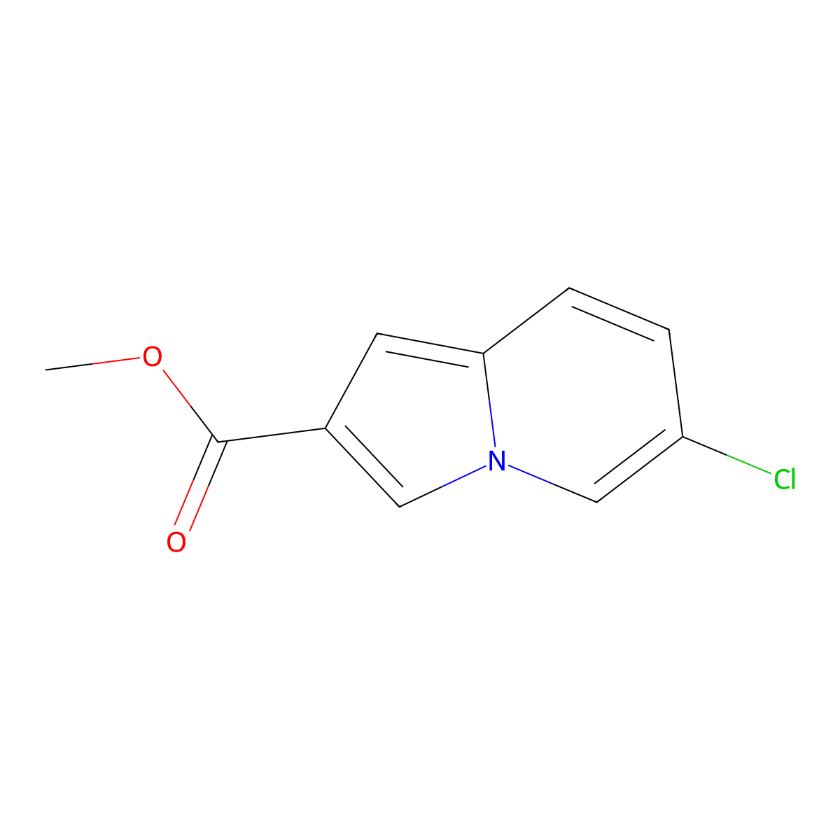 Methyl 6-chloroindolizine-2-carboxylate molecular structure, CAS 1620570-08-2