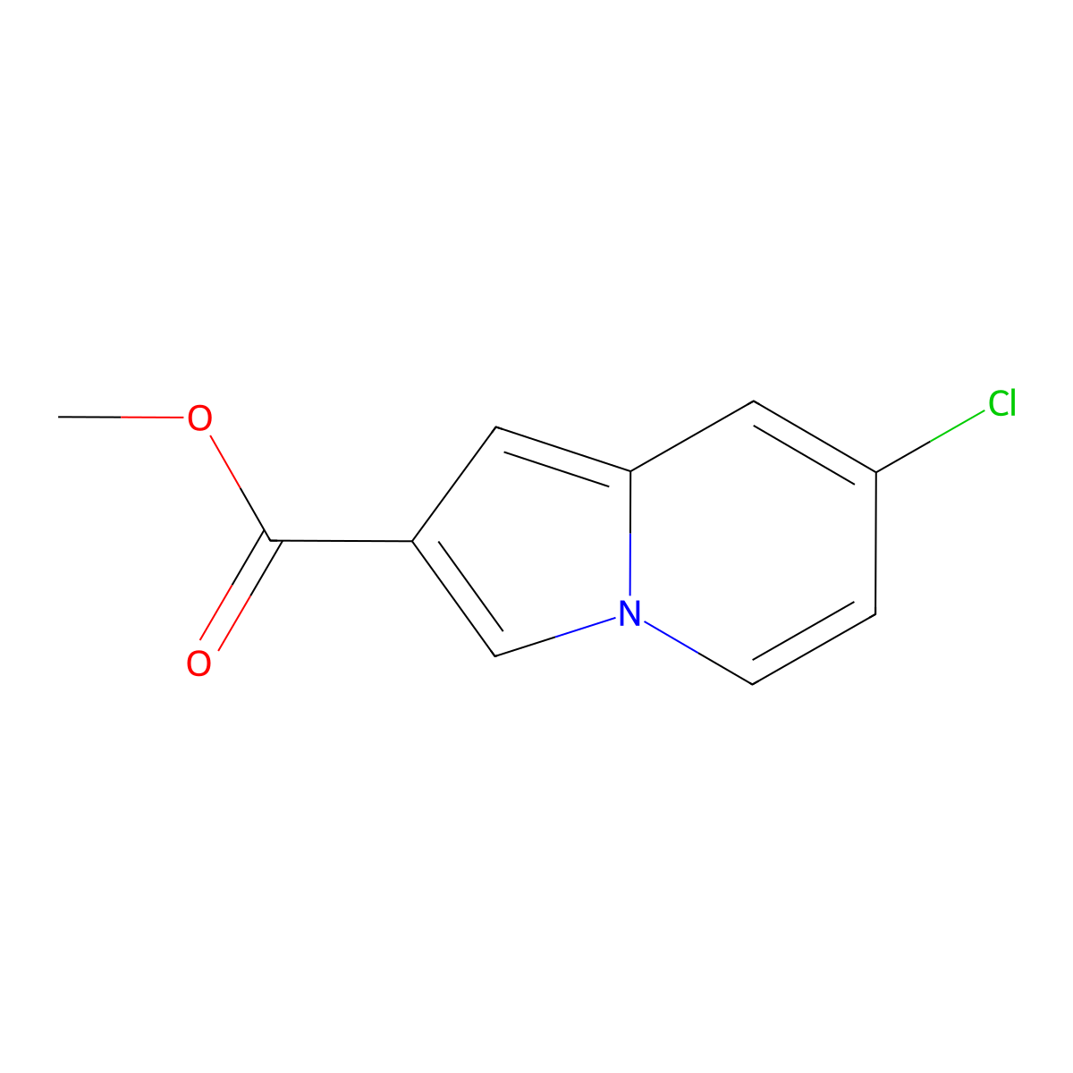 Methyl 7-chloroindolizine-2-carboxylate molecular structure, CAS 1620570-10-6