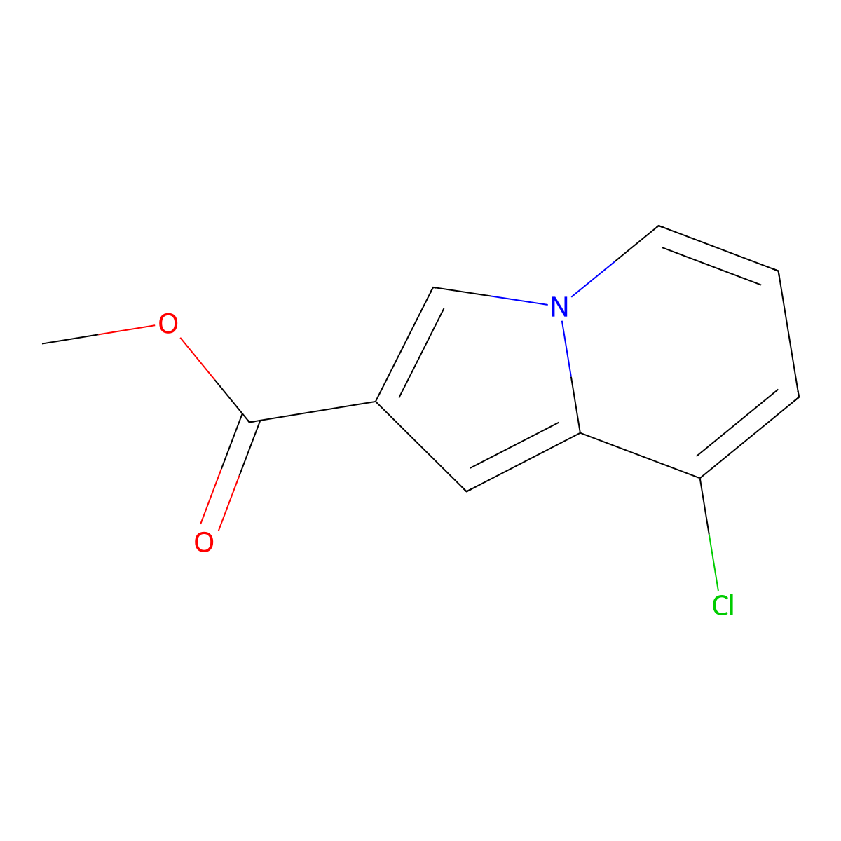 Methyl 8-chloroindolizine-2-carboxylate molecular structure, CAS 1620570-12-8