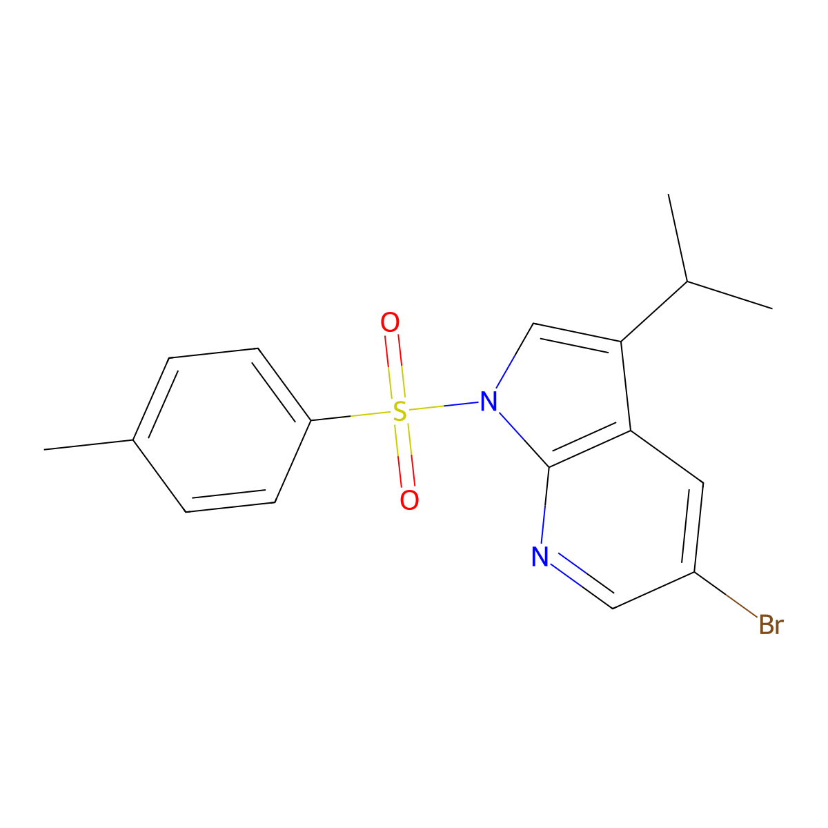 5-Bromo-3-isopropyl-1-tosyl-1H-pyrrolo[2,3-b]pyridine molecular structure, CAS 1620574-97-1
