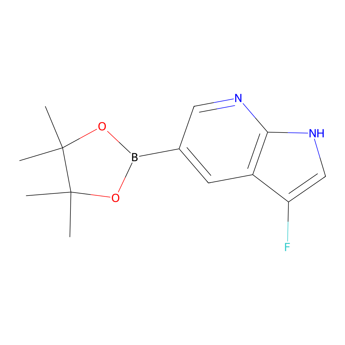 3-Fluoro-5-(4,4,5,5-tetramethyl-1,3,2-dioxaborolan-2-YL)-1H-pyrrolo[2,3-B]pyridine molecular structure, CAS 1620575-05-4