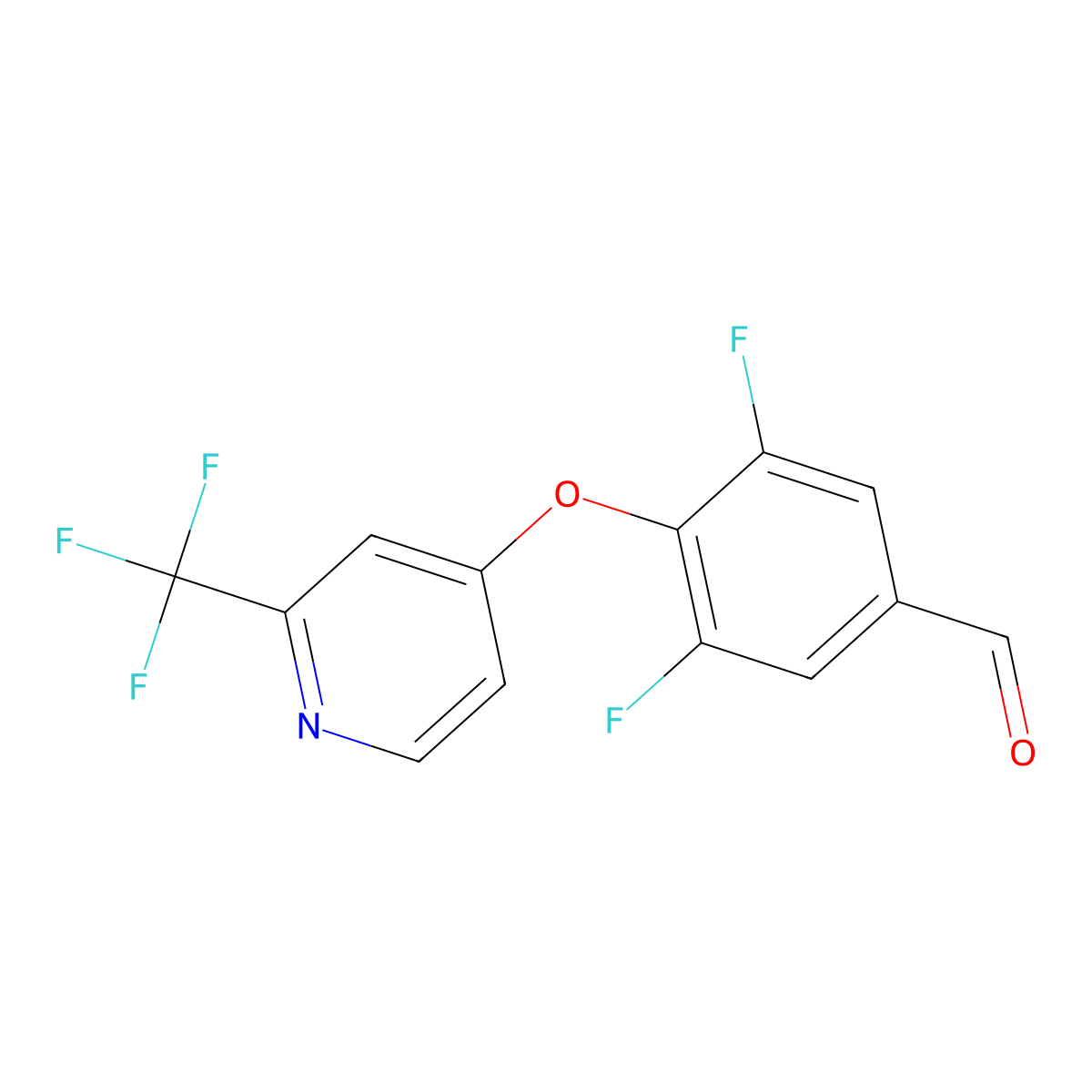 3,5-Difluoro-4-((2-(trifluoromethyl)pyridin-4-yl)oxy)benzaldehyde molecular structure, CAS 1620579-54-5