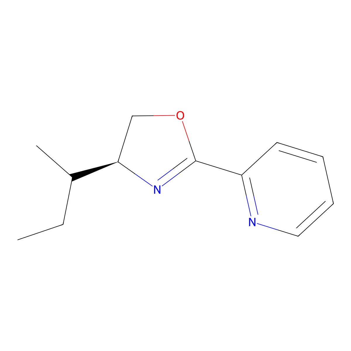 (4S)-4-(sec-Butyl)-2-(pyridin-2-yl)-4,5-dihydrooxazole molecular structure, CAS 1620588-66-0