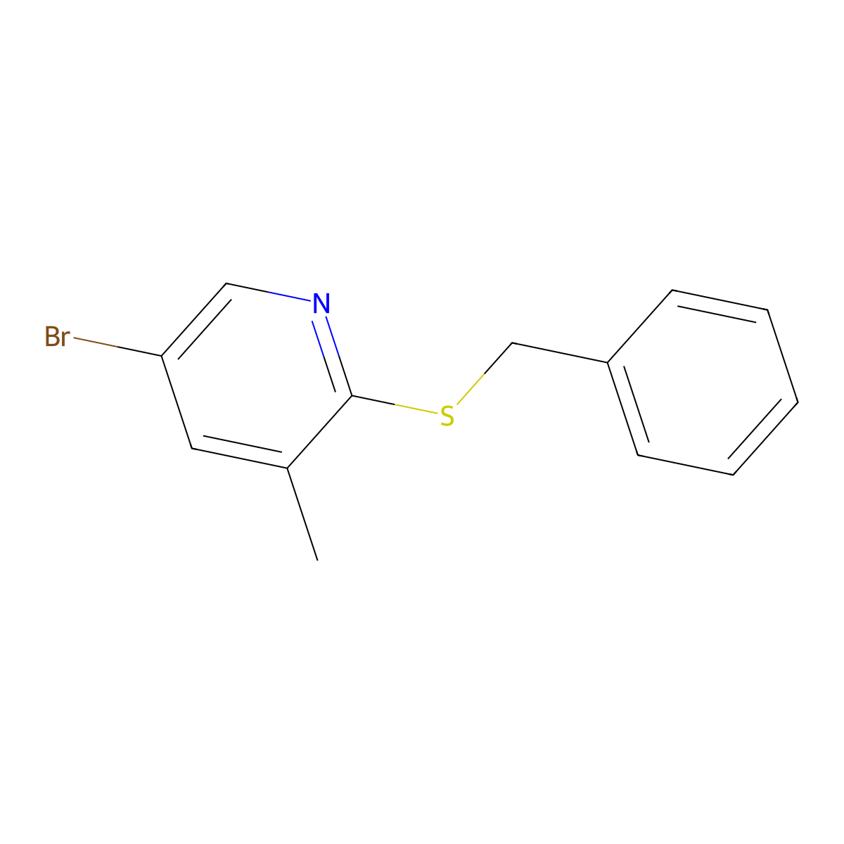 2-(Benzylthio)-5-bromo-3-methylpyridine molecular structure, CAS 1620590-09-1