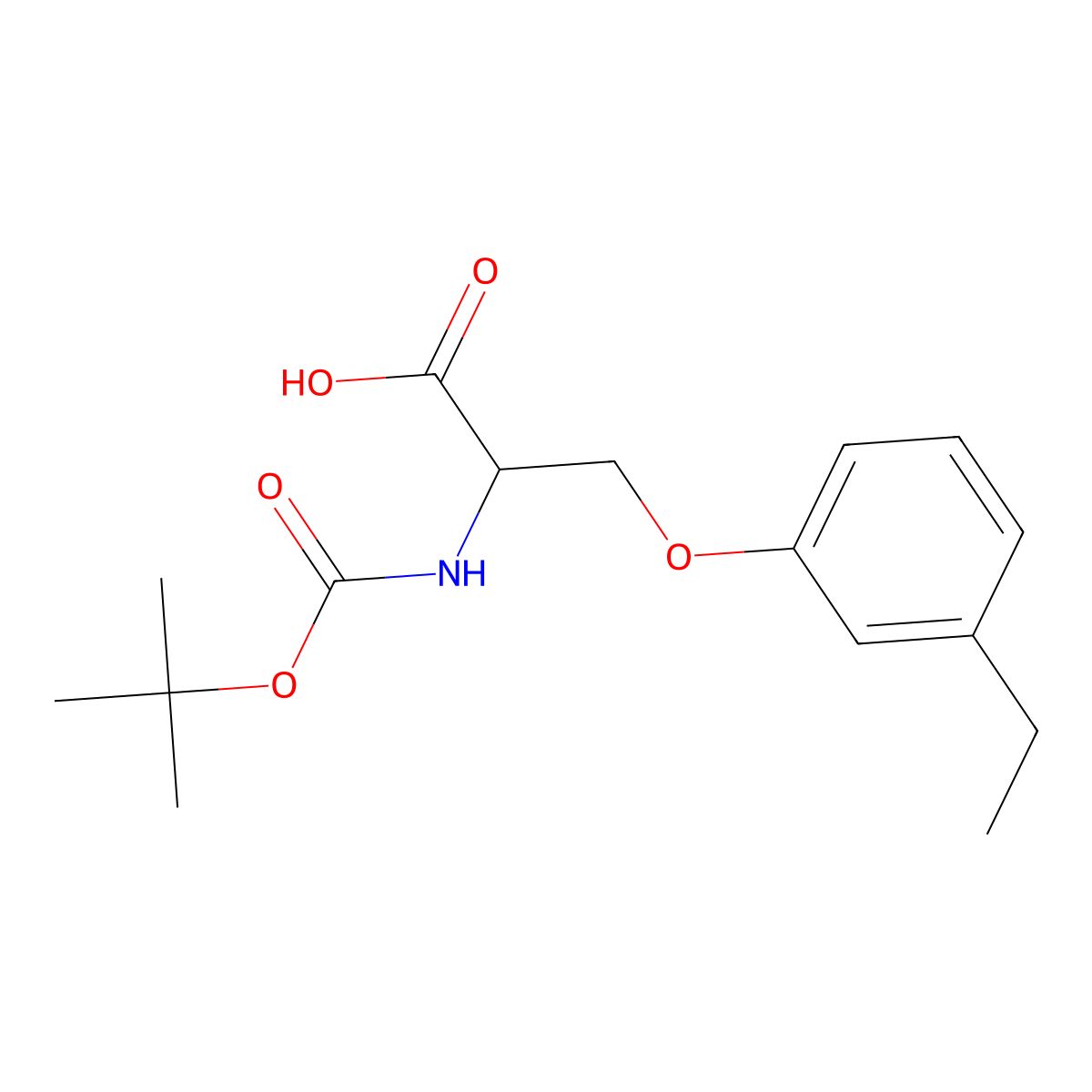 N-Boc-O-(3-ethylphenyl)-L-serine molecular structure, CAS 1620620-07-6