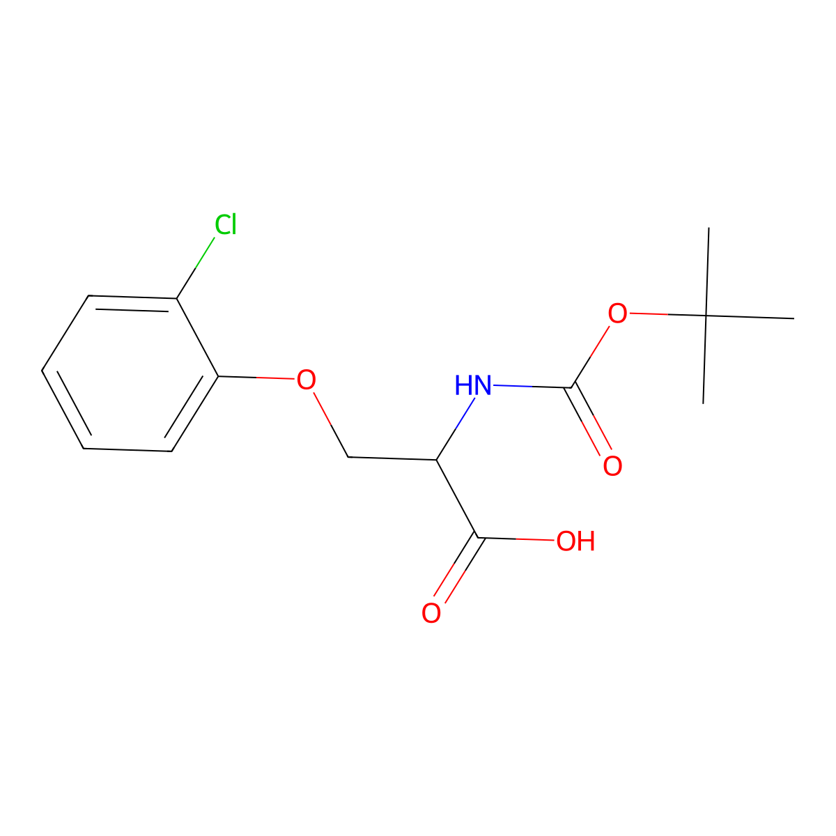 N-Boc-O-(2-chlorophenyl)-D-serine molecular structure, CAS 1620620-19-0