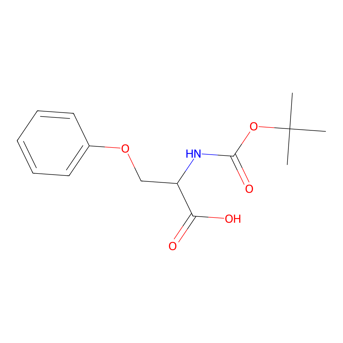 (R)-2-((tert-butoxycarbonyl)amino)-3-phenoxypropanoic acid molecular structure, CAS 1620620-30-5