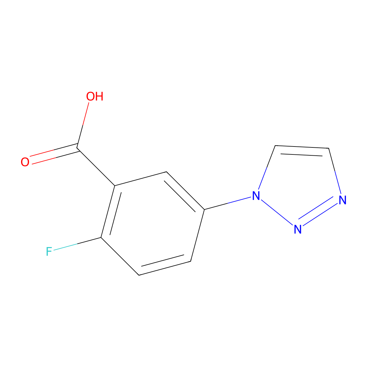 2-fluoro-5-(1H-1,2,3-triazol-1-yl)benzoic acid molecular structure, CAS 1620655-87-9