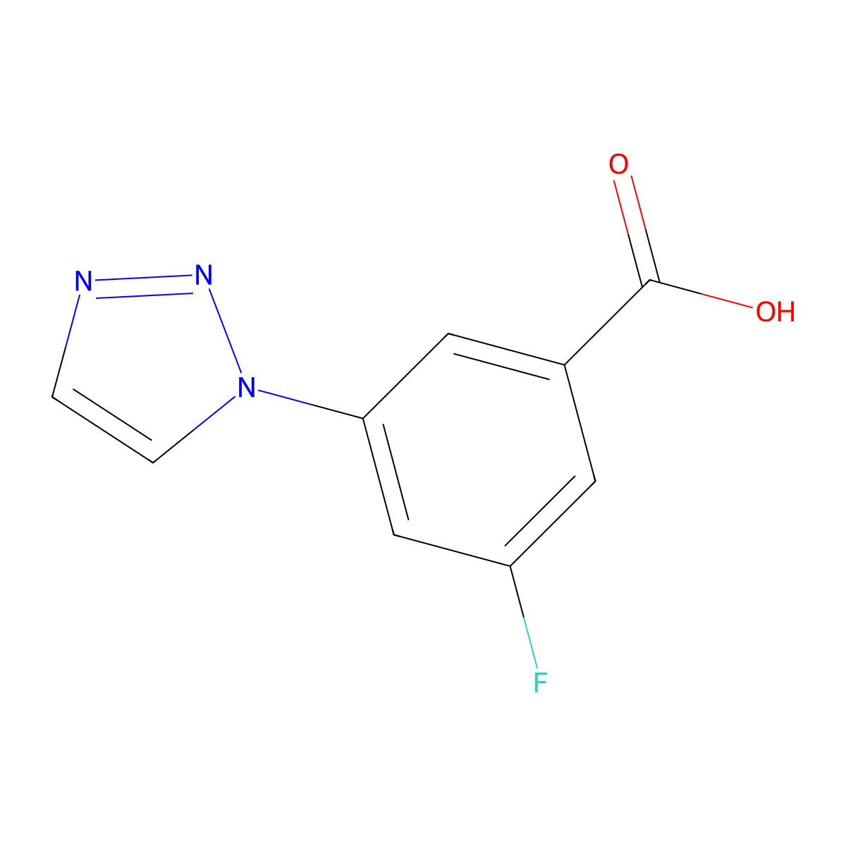 3-fluoro-5-(1H-1,2,3-triazol-1-yl)benzoic acid molecular structure, CAS 1620655-89-1