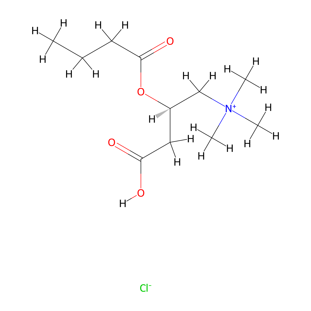 Butyryl-L-carnitine Chloride molecular structure, CAS 162067-50-7