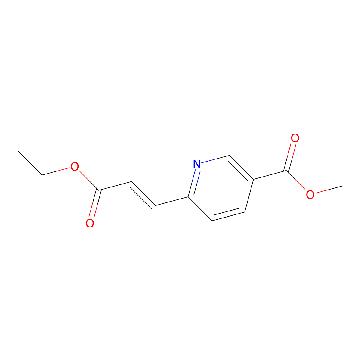 (E)-methyl 6-(3-ethoxy-3-oxoprop-1-en-1-yl)nicotinate molecular structure, CAS 1620675-63-9
