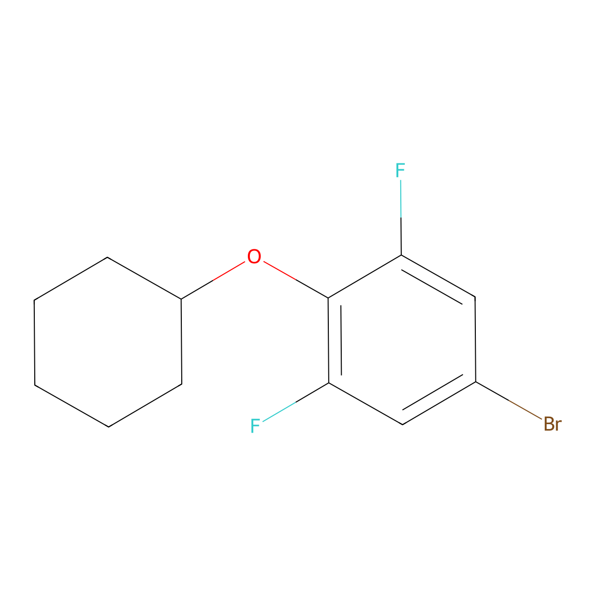 5-Bromo-2-(cyclohexyloxy)-1,3-difluorobenzene molecular structure, CAS 1620680-46-7