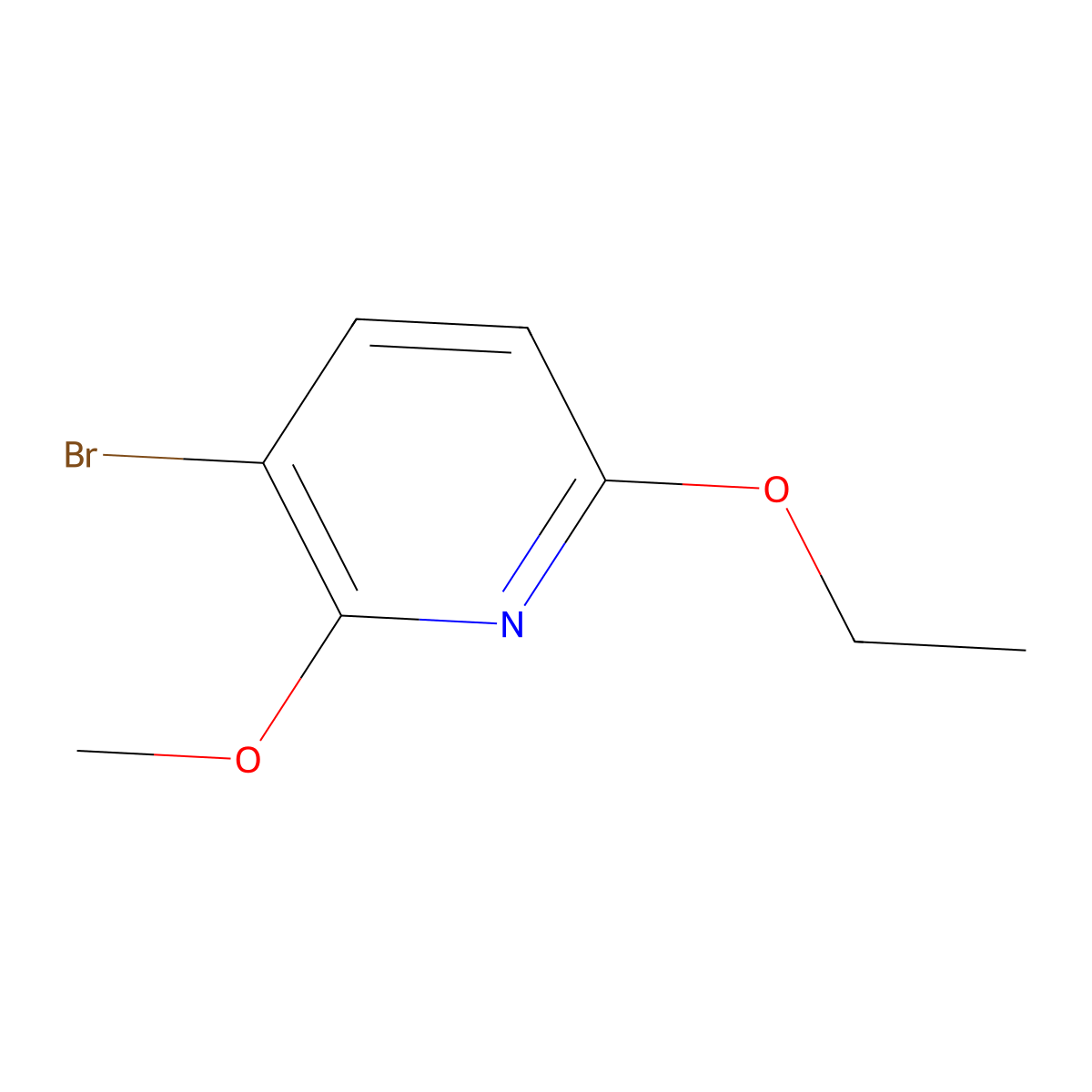 3-Bromo-6-ethoxy-2-methoxypyridine molecular structure, CAS 1620690-54-1