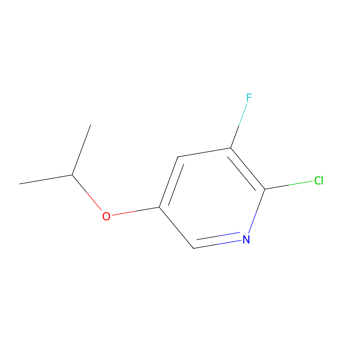 2-Chloro-3-fluoro-5-isopropoxypyridine molecular structure, CAS 1620690-99-4
