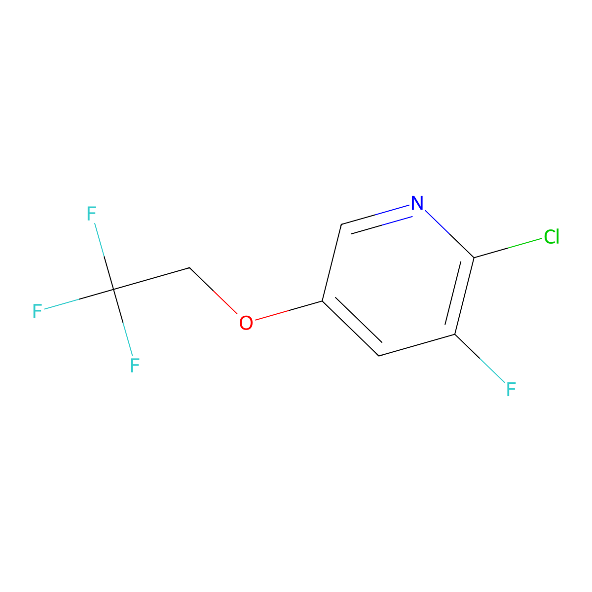 2-Chloro-3-fluoro-5-(2,2,2-trifluoroethoxy)pyridine molecular structure, CAS 1620691-00-0