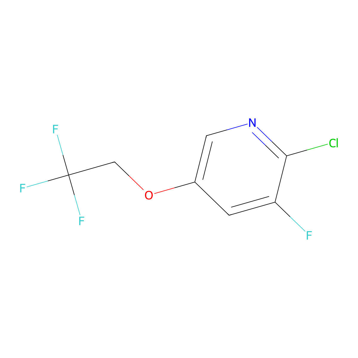 2-Chloro-3-fluoro-5-(2,2,2-trifluoroethoxy)pyridine molecular structure, CAS 1620691-00-0