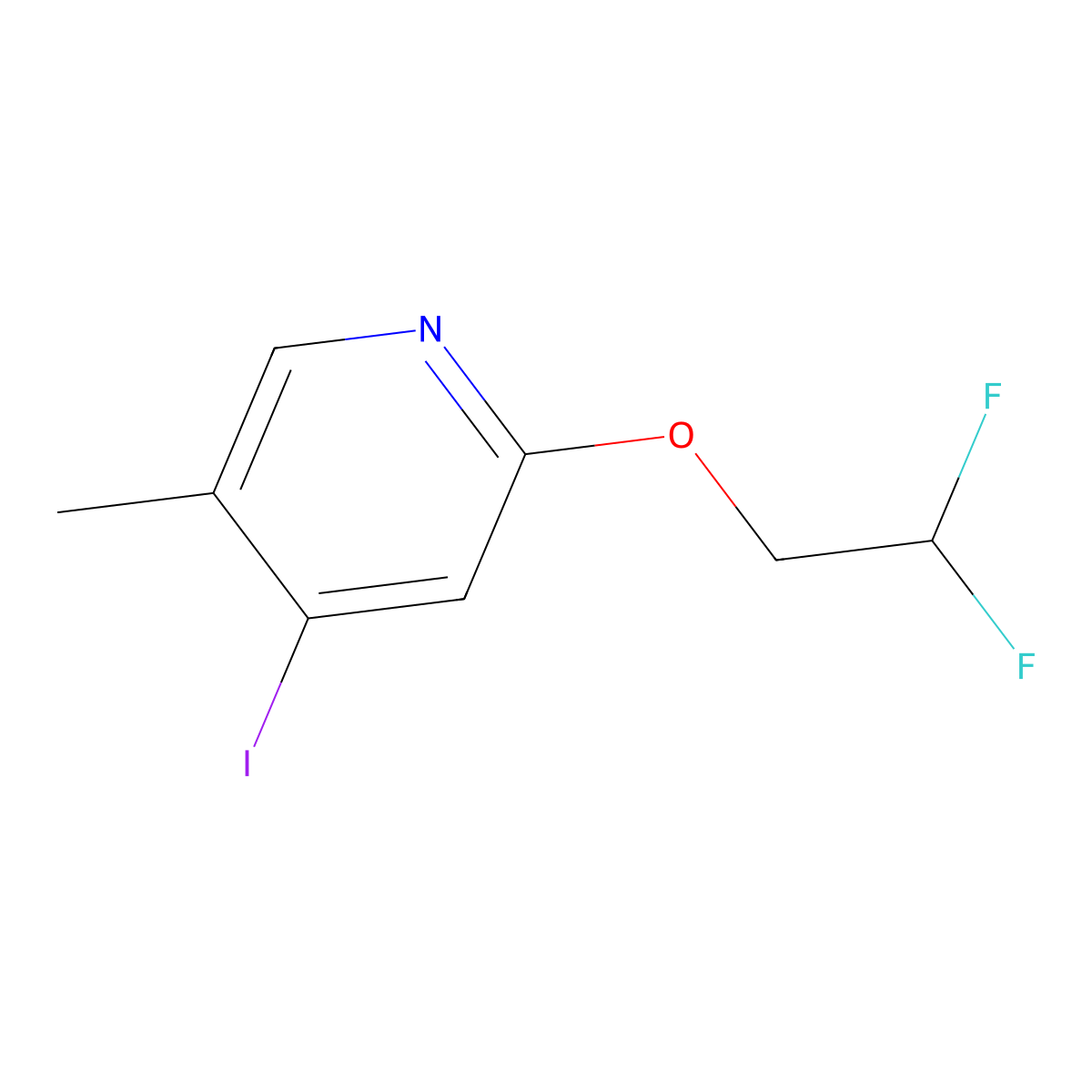 2-(2,2-Difluoroethoxy)-4-iodo-5-methylpyridine molecular structure, CAS 1620691-16-8