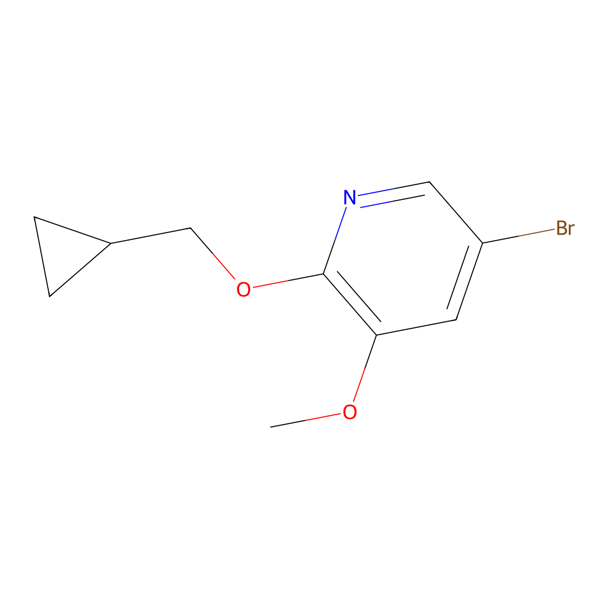 5-Bromo-2-(cyclopropylmethoxy)-3-methoxypyridine molecular structure, CAS 1620691-17-9