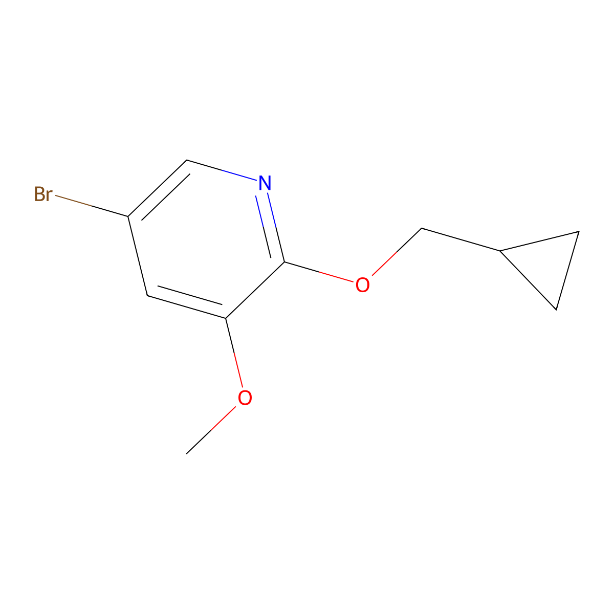 5-Bromo-2-(cyclopropylmethoxy)-3-methoxypyridine molecular structure, CAS 1620691-17-9