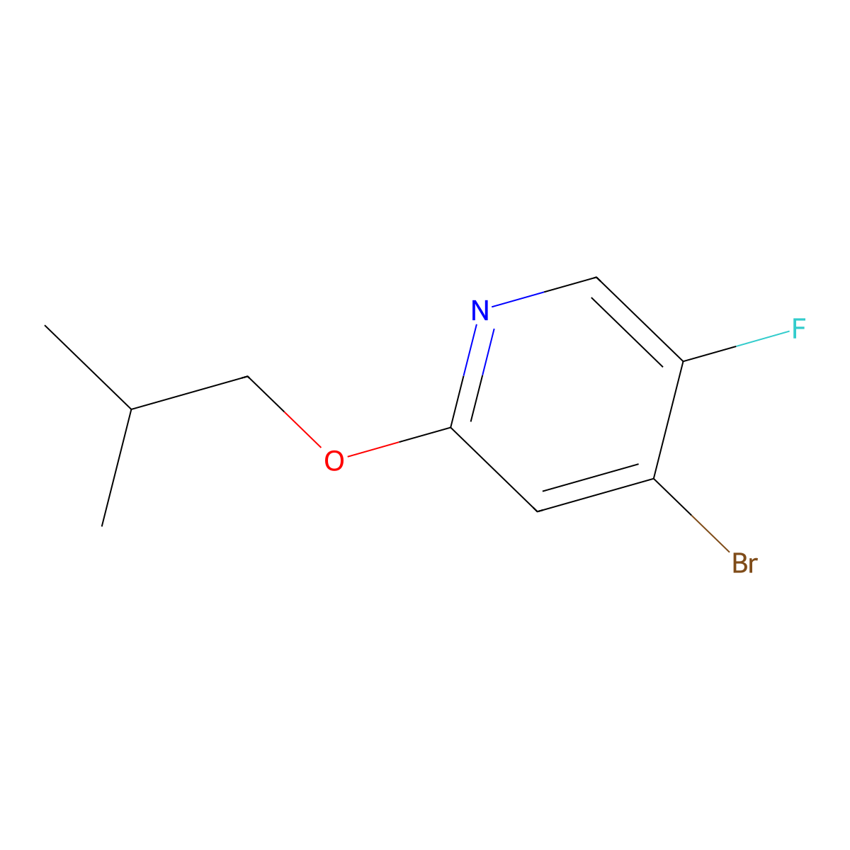 4-Bromo-5-fluoro-2-isobutoxypyridine molecular structure, CAS 1620691-25-9