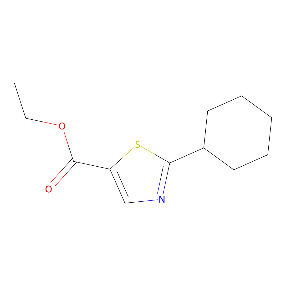 Ethyl 2-cyclohexylthiazole-5-carboxylate molecular structure, CAS 1620693-45-9