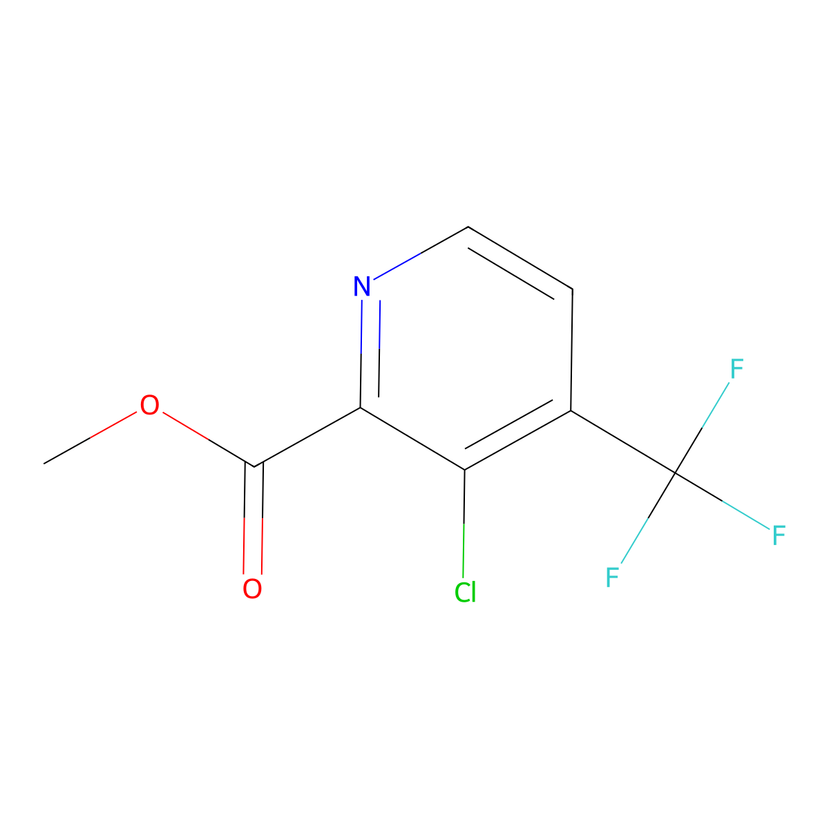 Methyl 3-chloro-4-(trifluoromethyl)picolinate molecular structure, CAS 1620749-77-0