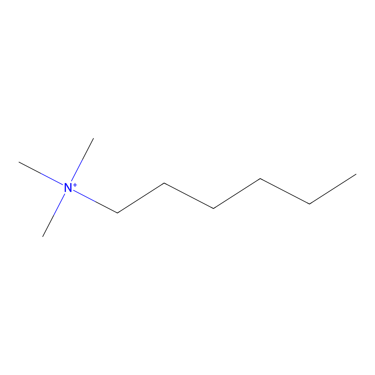 Hexyltrimethylammonium molecular structure, CAS 16208-27-8