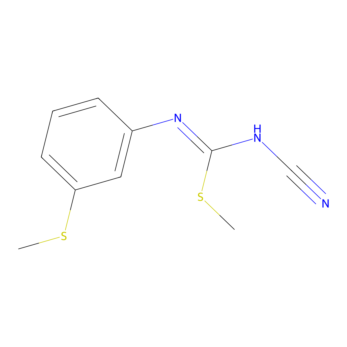 methyl N-cyano-N'-(3-methylsulfanylphenyl)carbamimidothioate molecular structure, CAS 1620807-13-7