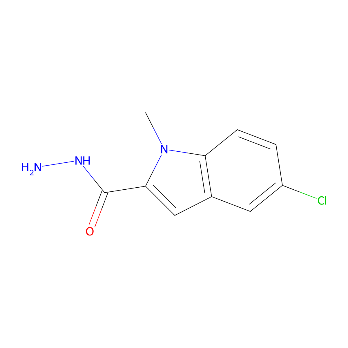 5-chloro-1-methyl-1H-indole-2-carbohydrazide molecular structure, CAS 162081-27-8