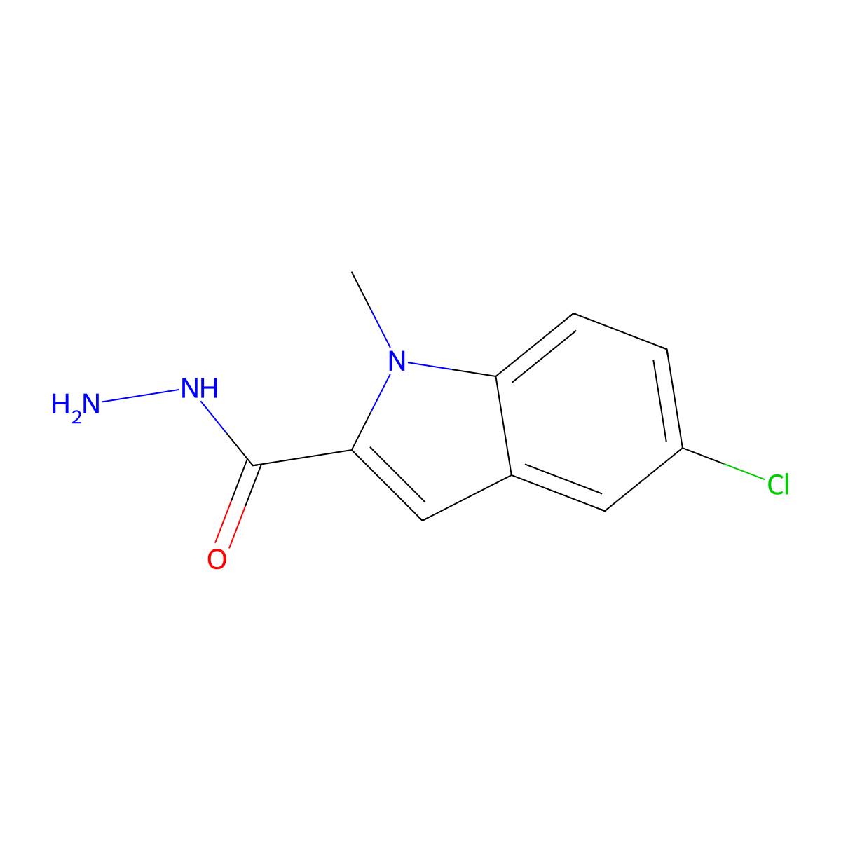 5-chloro-1-methyl-1H-indole-2-carbohydrazide molecular structure, CAS 162081-27-8