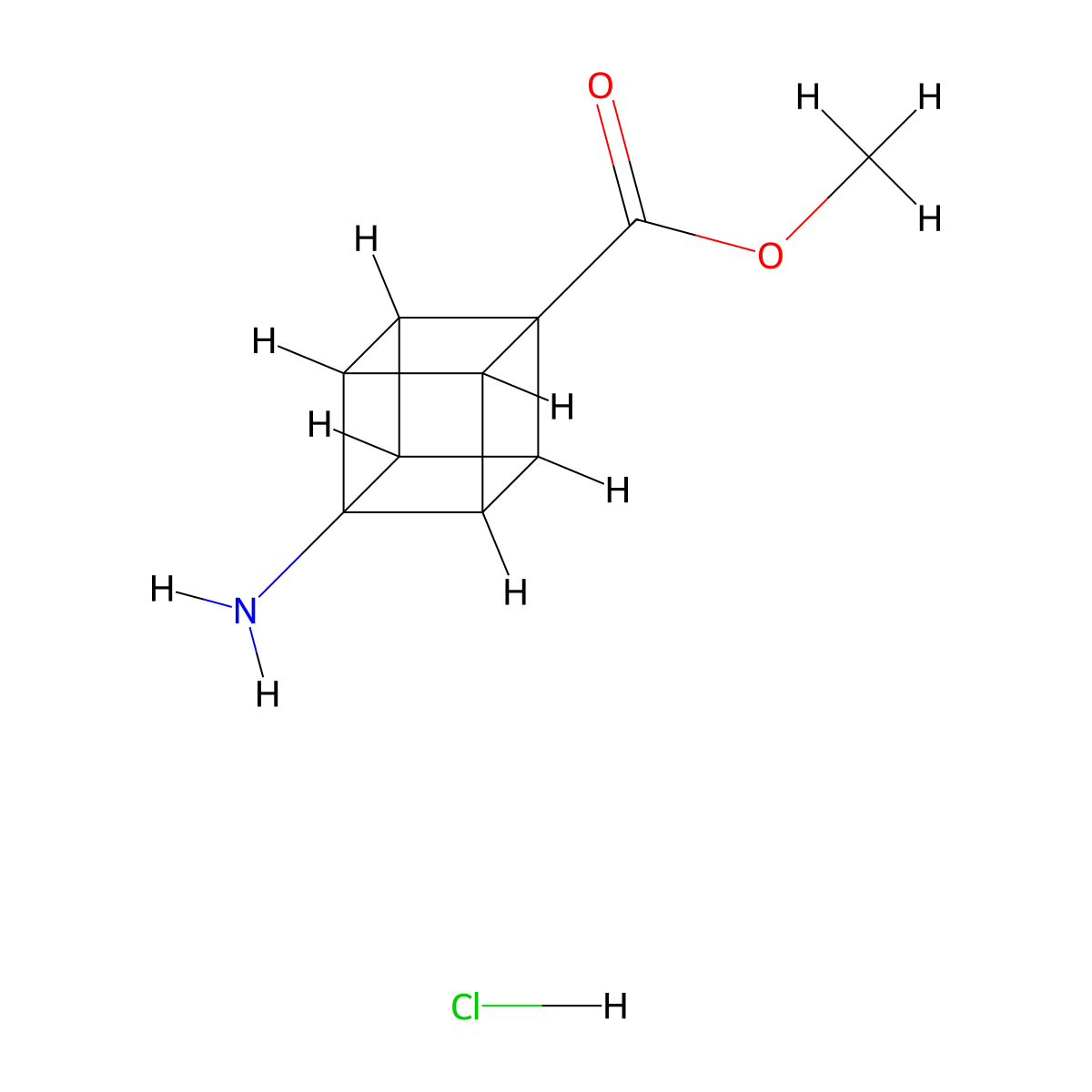 Methyl 8-aminocubane-1-carboxylate hydrochloride molecular structure, CAS 1620821-59-1