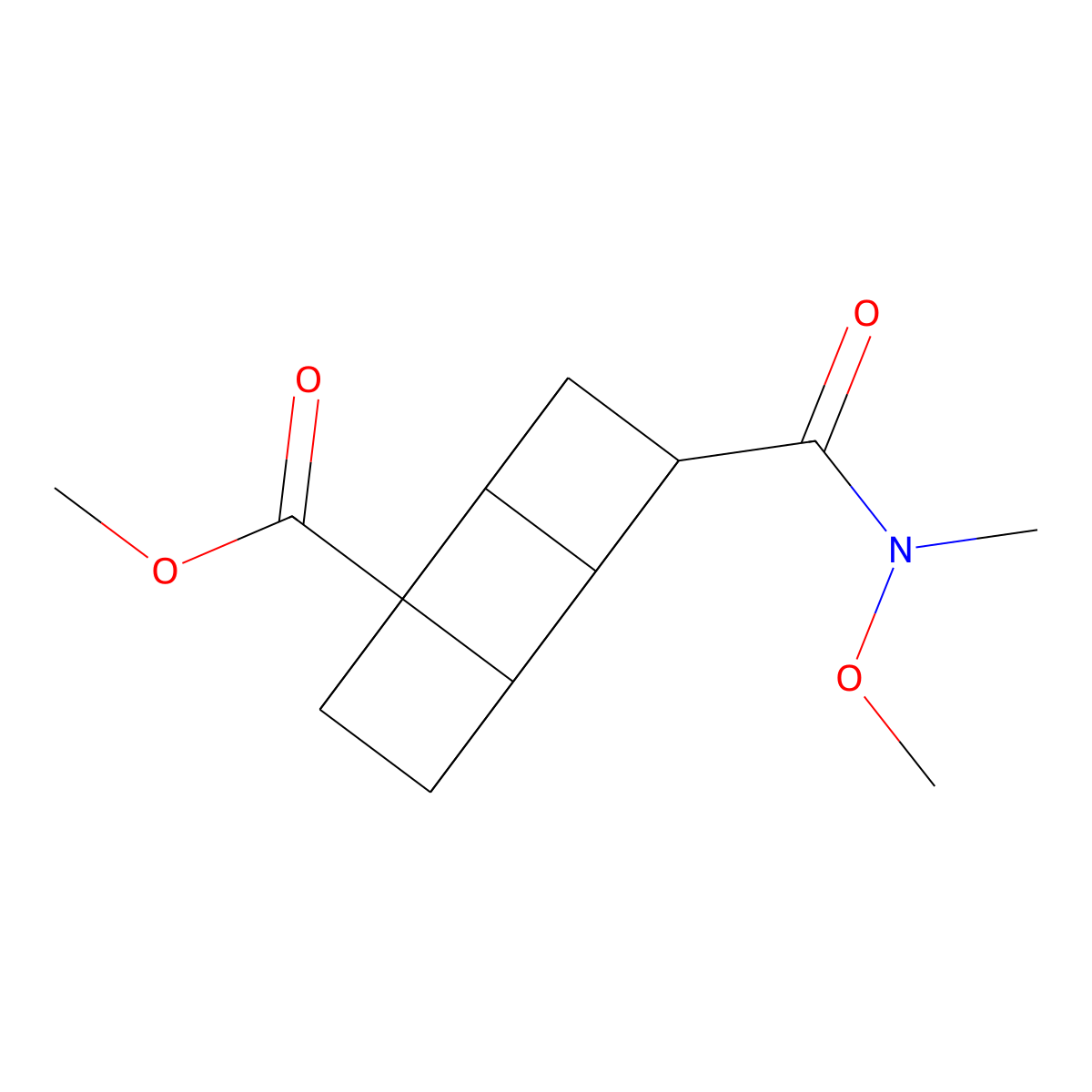 Methyl 4-(methoxy(methyl)carbamoyl)cubane-1-carboxylate molecular structure, CAS 1620821-79-5