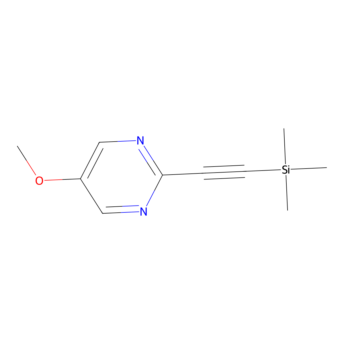 5-Methoxy-2-((trimethylsilyl)ethynyl)pyrimidine molecular structure, CAS 1620828-66-1