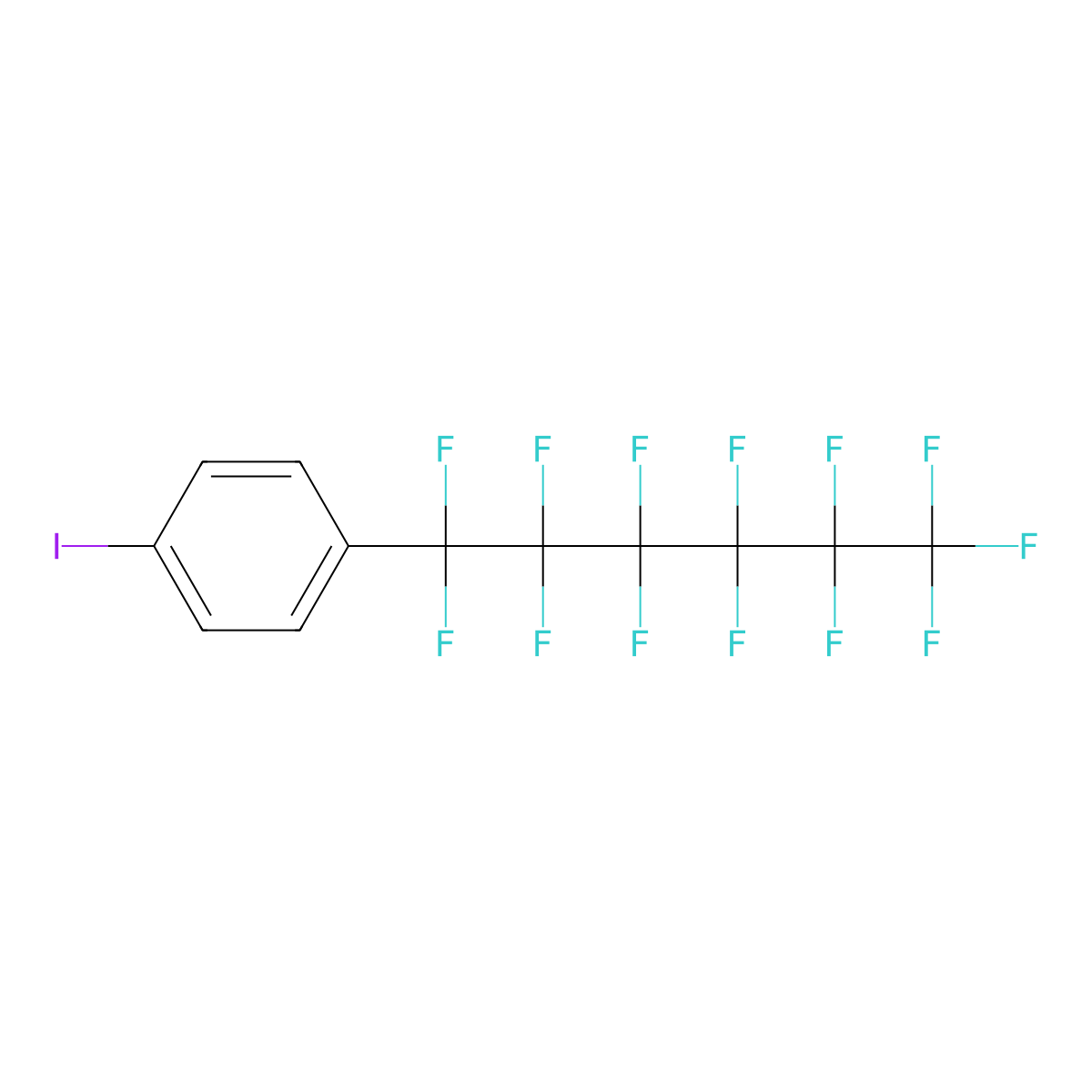 1-Iodo-4-(tridecafluorohexyl)benzene molecular structure, CAS 162083-76-3