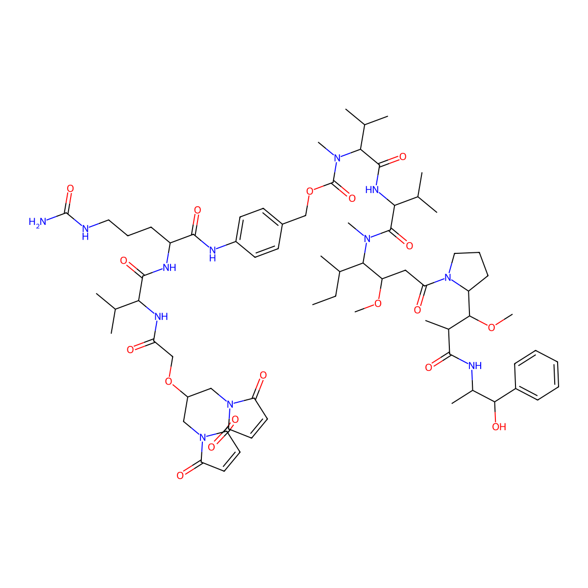 Bi-Mc-VC-PAB-MMAE molecular structure, CAS 1620837-70-8