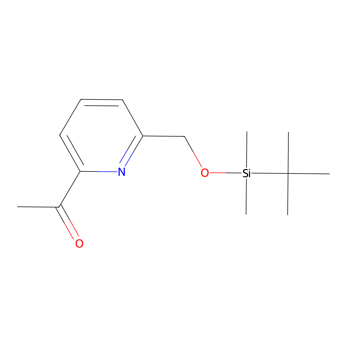 2-Acetyl-6-(((tert-butyldimethylsilyl)oxy)methyl)pyridine molecular structure, CAS 162084-86-8