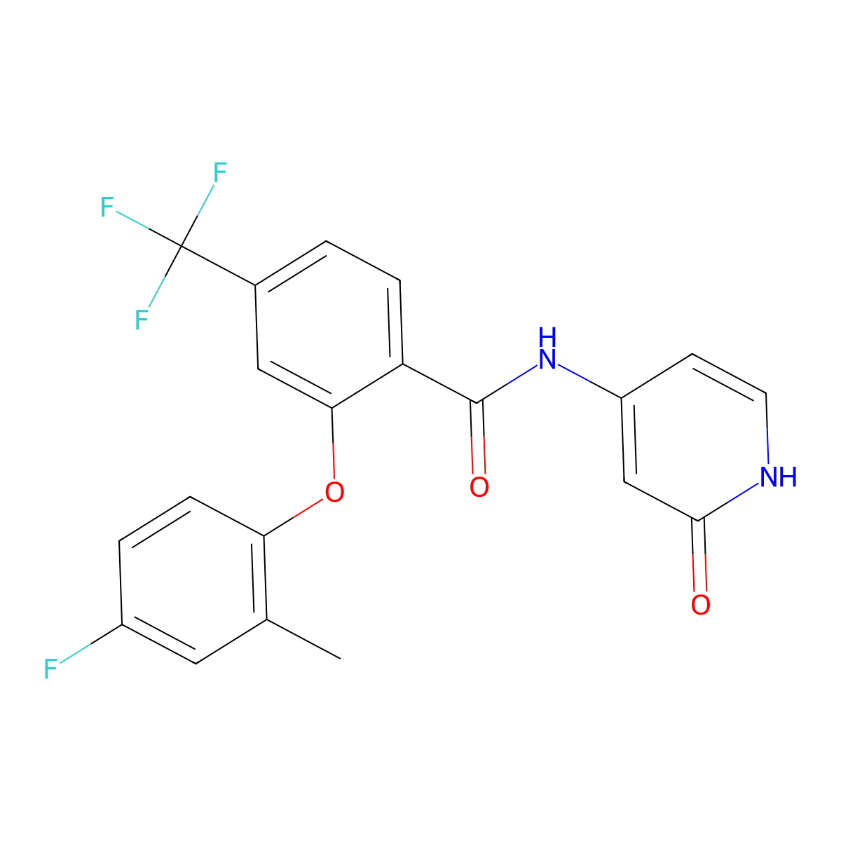 2-(4-fluoro-2-methylphenoxy)-N-(2-oxo-1,2-dihydropyridin-4-yl)-4-(trifluoromethyl)benzamide molecular structure, CAS 1620846-16-3