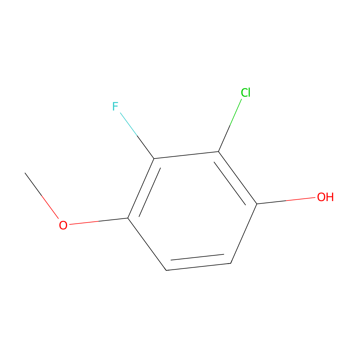 2-Chloro-3-fluoro-4-methoxyphenol molecular structure, CAS 1620847-96-2