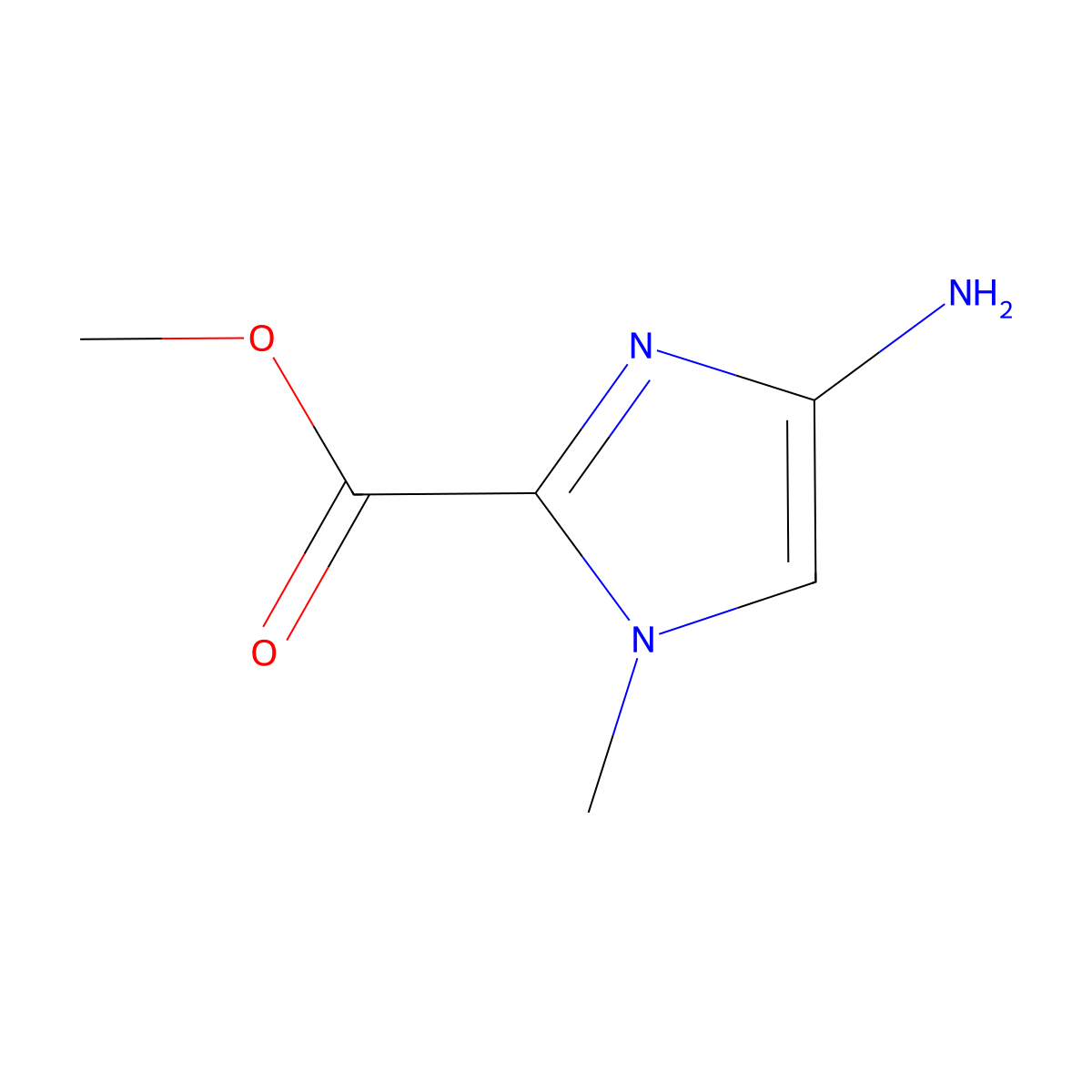 methyl 4-amino-1-methyl-1H-imidazole-2-carboxylate molecular structure, CAS 162085-97-4