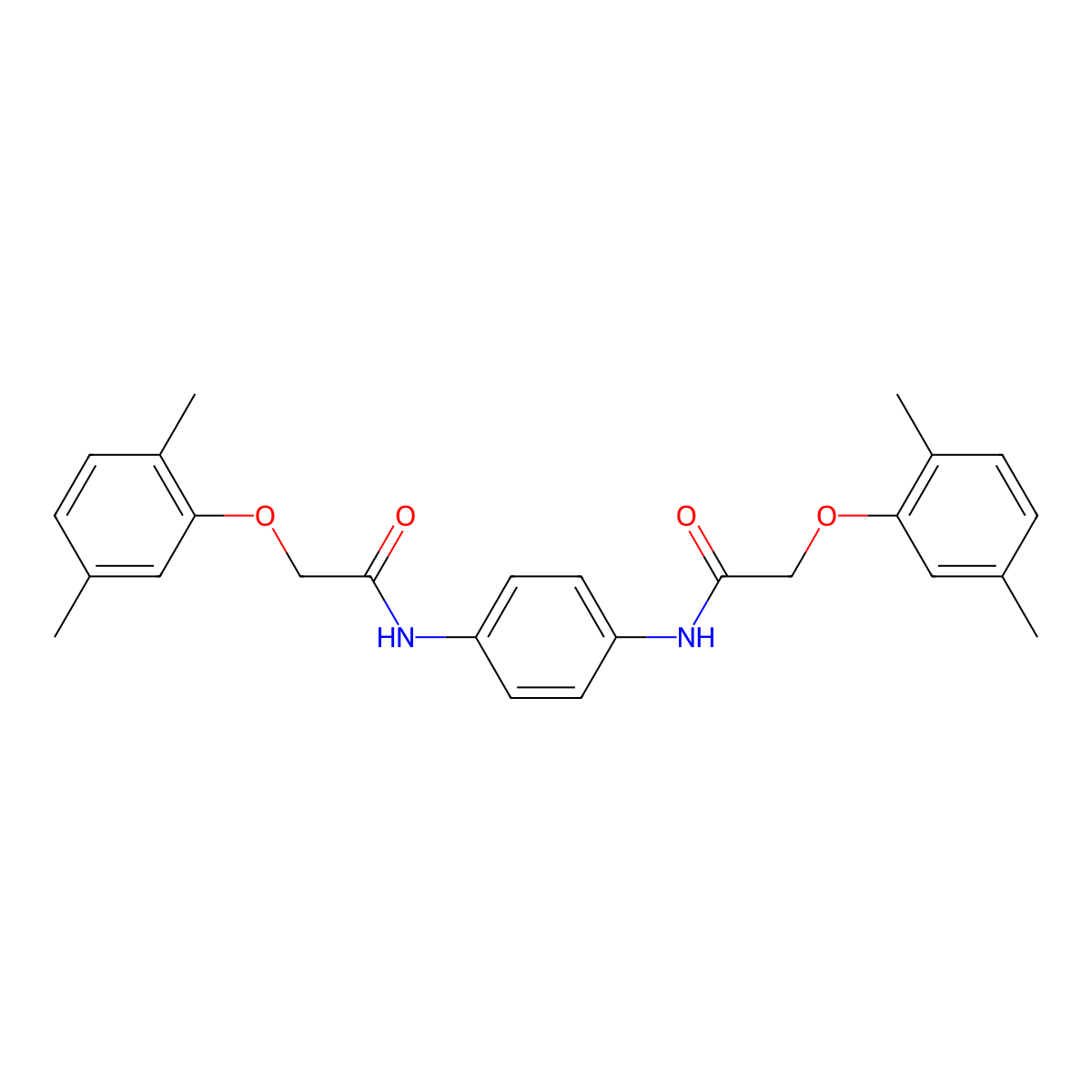 2-(2,5-dimethylphenoxy)-N-[4-[[2-(2,5-dimethylphenoxy)acetyl]amino]phenyl]acetamide molecular structure, CAS 162086-31-9