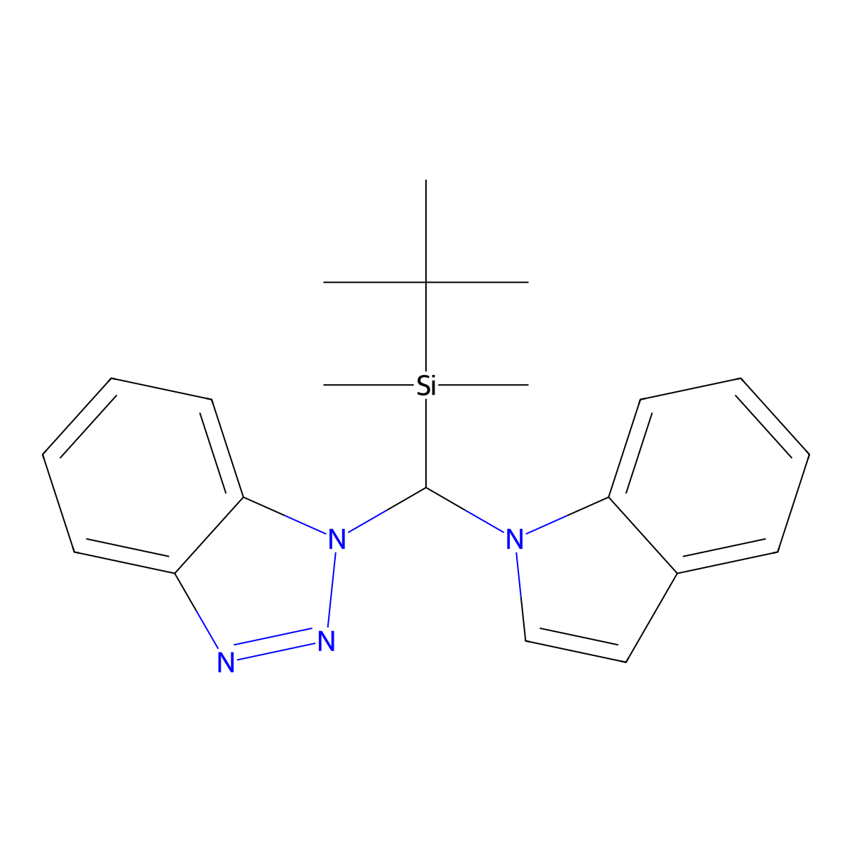1-[(tert-Butyldimethylsilyl)(1H-indol-1-yl)methyl]-1H-1,2,3-benzotriazole molecular structure, CAS 162087-91-4