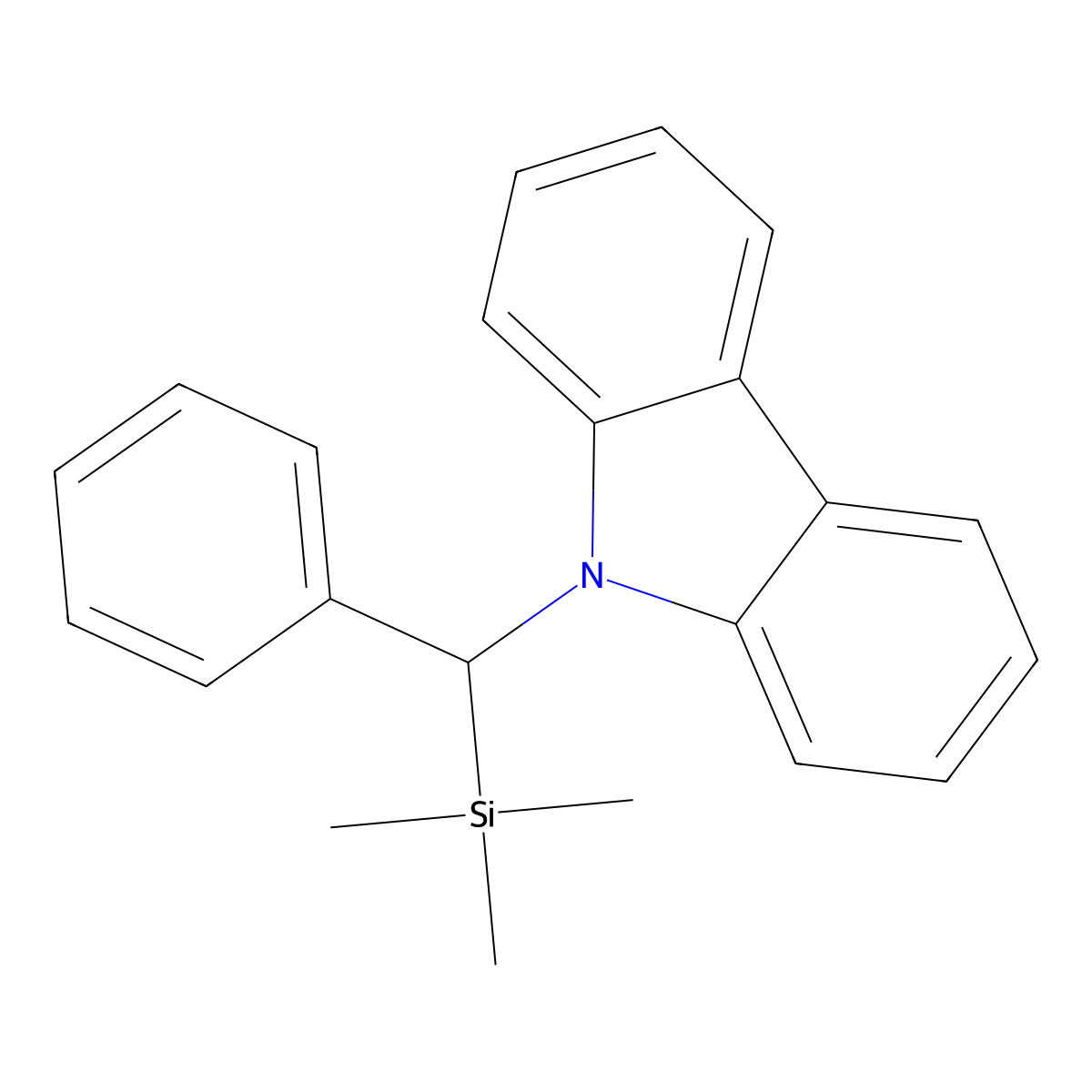 9-[Phenyl(trimethylsilyl)methyl]-9H-carbazole molecular structure, CAS 162087-94-7