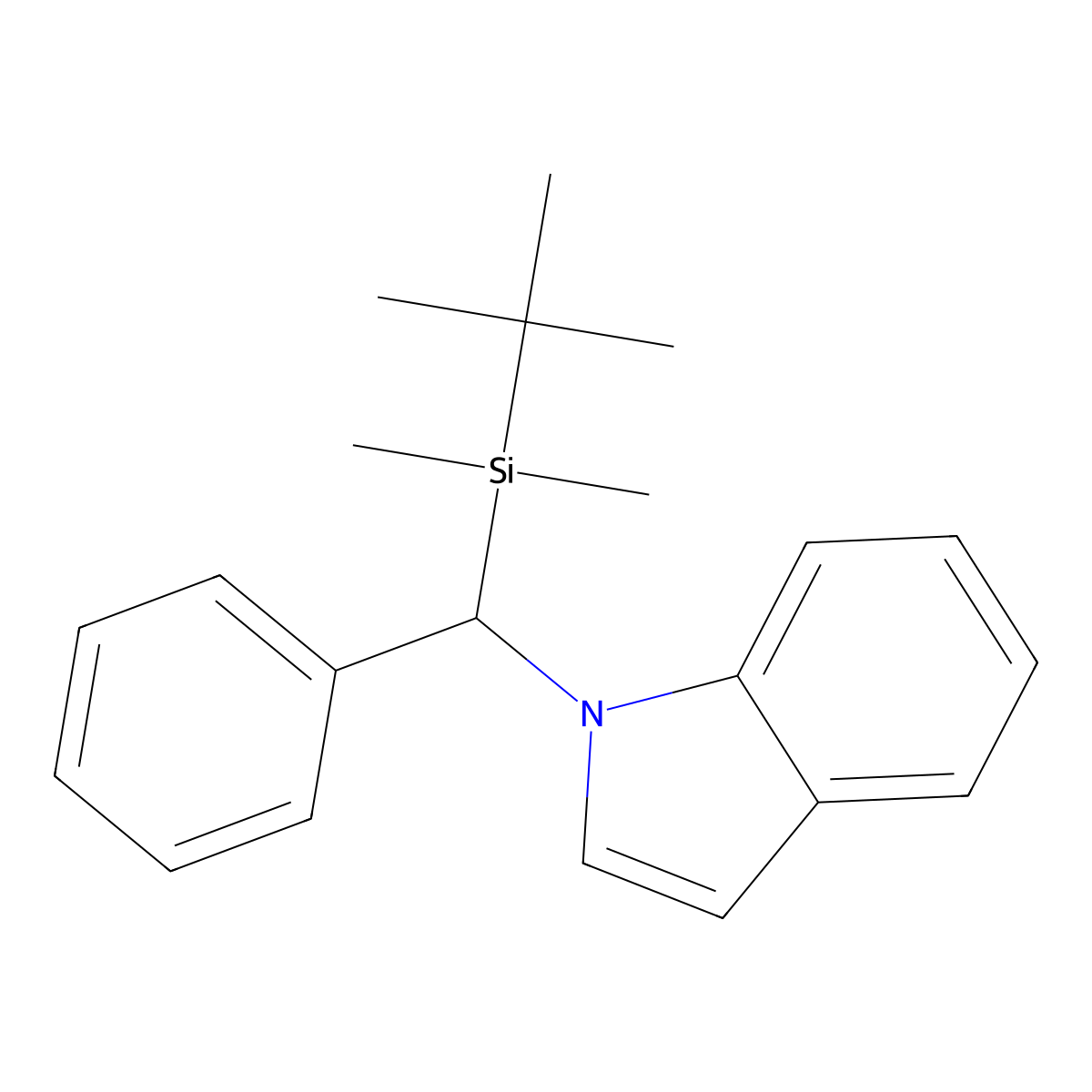1-[(tert-Butyldimethylsilyl)(phenyl)methyl]-1H-indole molecular structure, CAS 162087-99-2