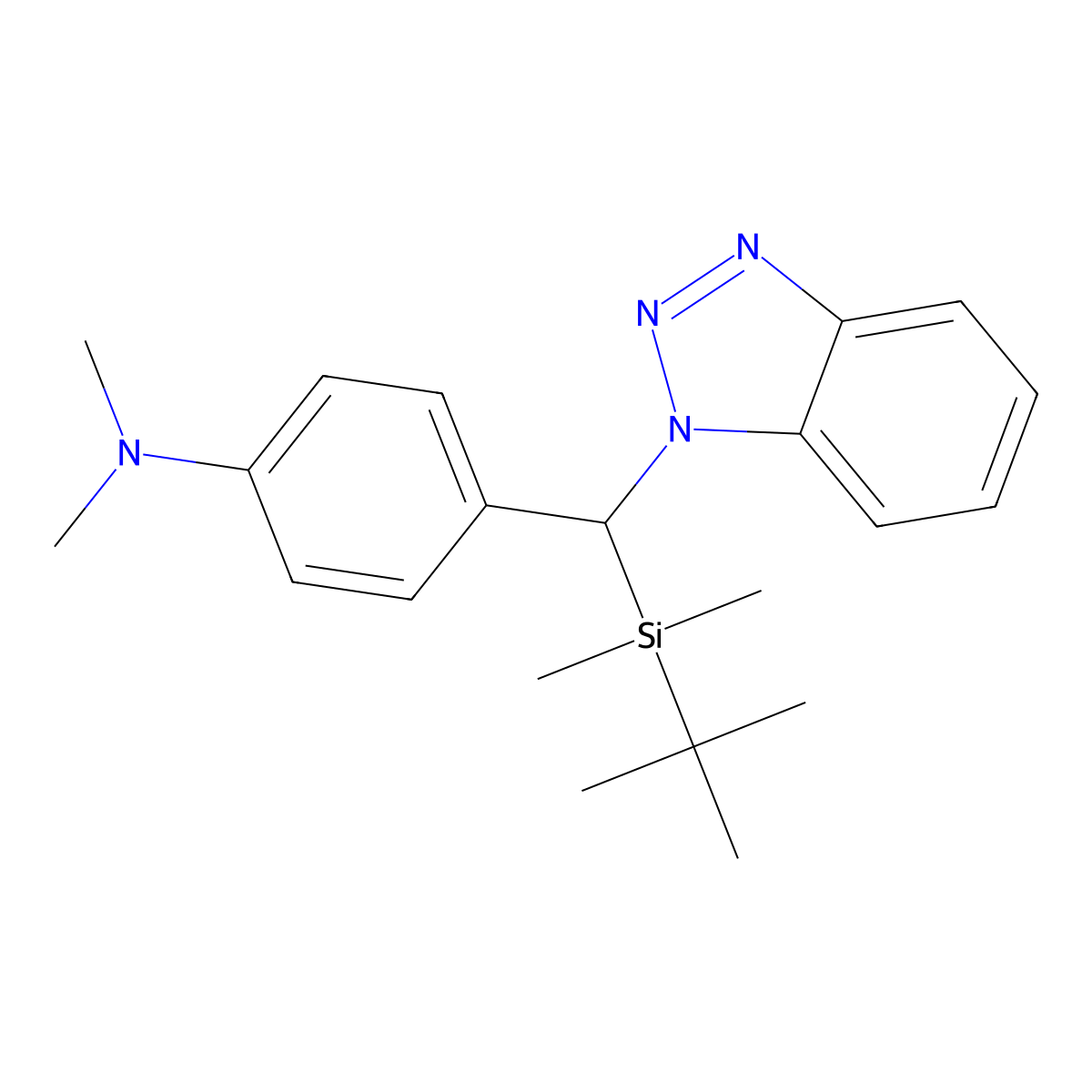 4-[1H-1,2,3-Benzotriazol-1-yl(tert-butyldimethylsilyl)methyl]-N,N-dimethylaniline molecular structure, CAS 162088-01-9