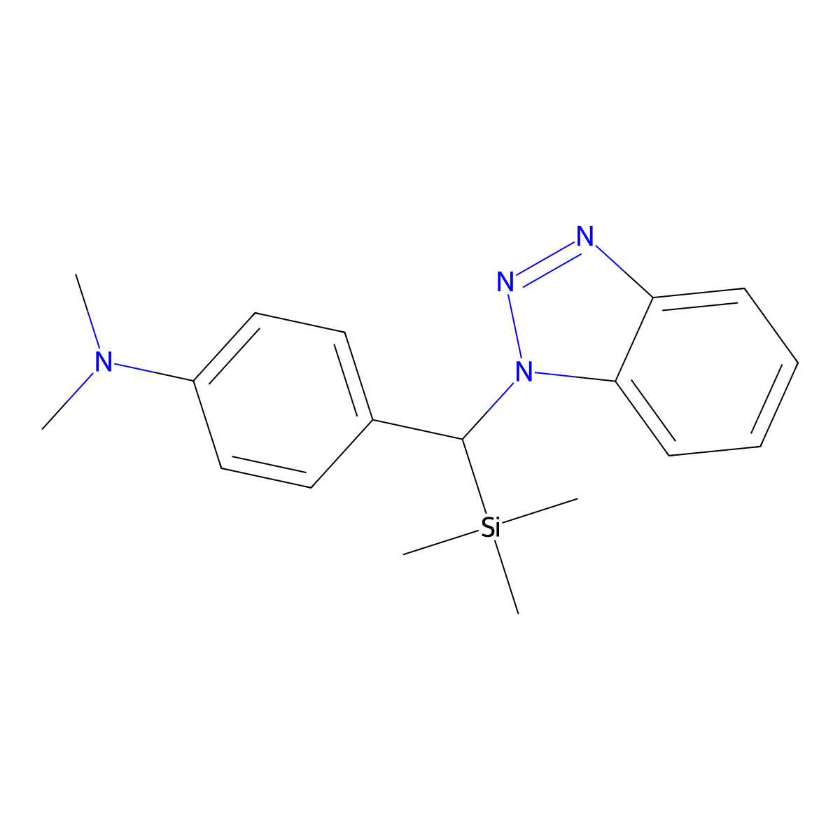 4-[1H-1,2,3-Benzotriazol-1-yl(trimethylsilyl)methyl]-N,N-dimethylaniline molecular structure, CAS 162088-02-0